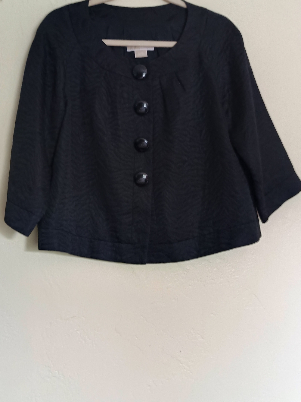MICHAEL Michael Kors Black Cropped Button Jacket